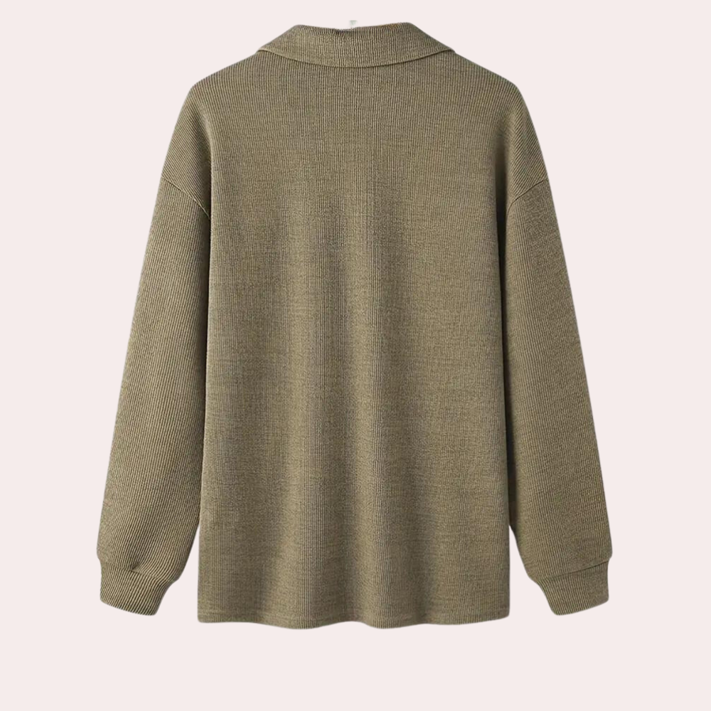 Ribbet sweatshirt med lynlås til mænd