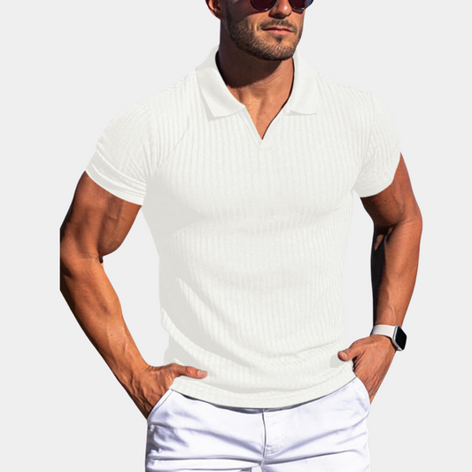 Poloshirt med lodrette linjer til mænd