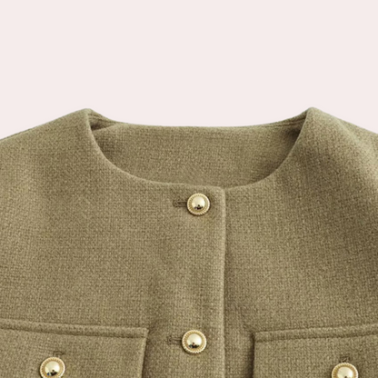 Beskåret frakke med rund hals