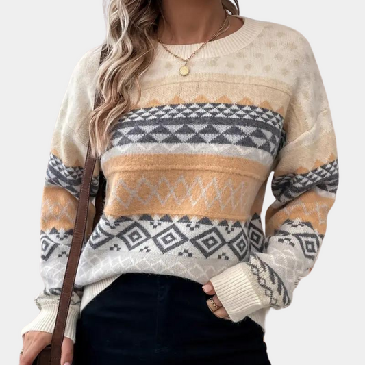 Langærmet sweater med rund hals