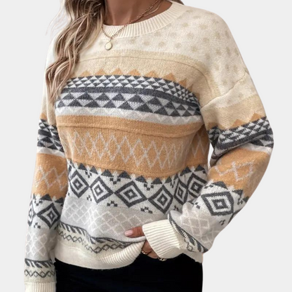 Langærmet sweater med rund hals