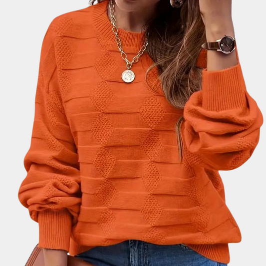 Tangerine tekstureret strik-sweater