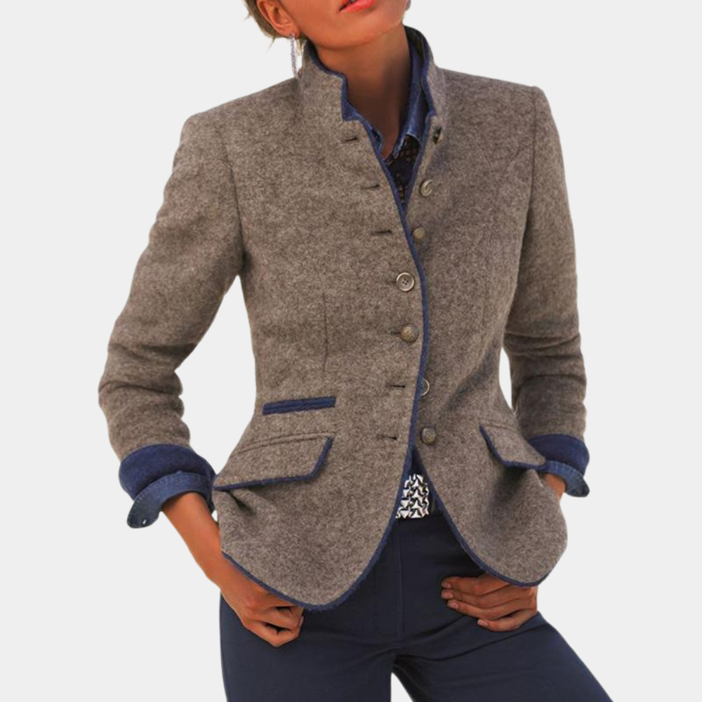 Chic tyk kontorblazer til damer