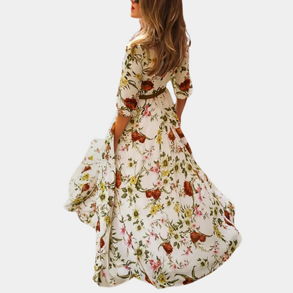 Elegant blomstret maxikjole til kvinder