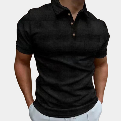 Strikket poloshirt til mænd