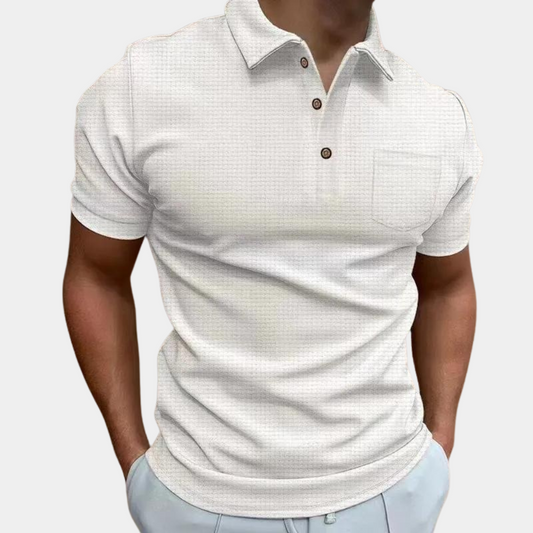 Strikket poloshirt til mænd