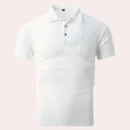 Strikket poloshirt til mænd