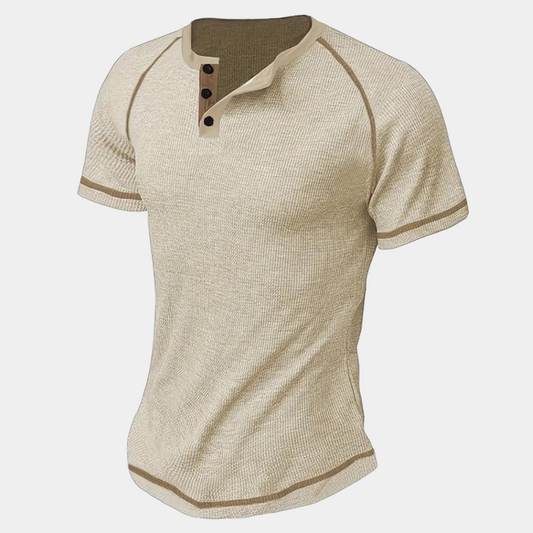 Vintage poloshirt med knapper til mænd
