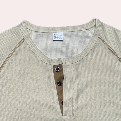 Vintage poloshirt med knapper til mænd
