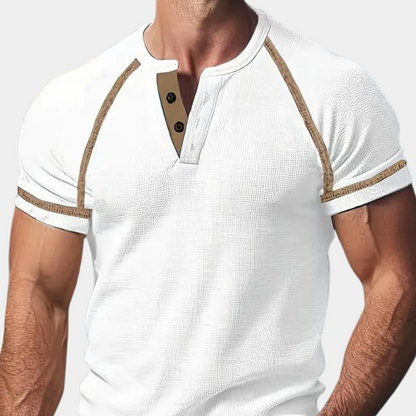 Vintage poloshirt med knapper til mænd