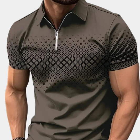 Poloshirt med lynlås til mænd