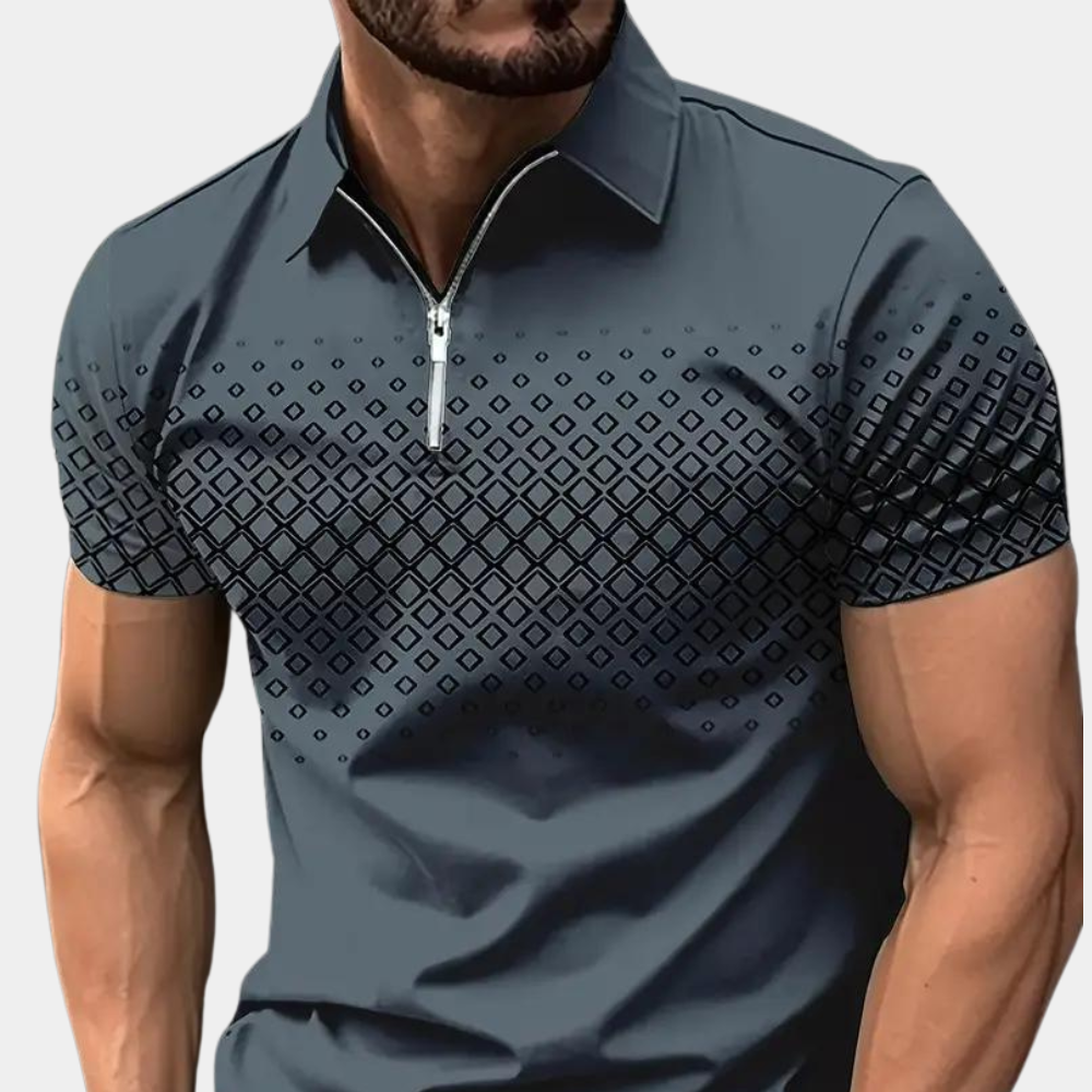 Poloshirt med lynlås til mænd