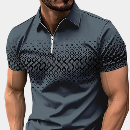 Poloshirt med lynlås til mænd