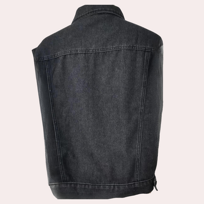 Denimvest i klassisk stil til gaden