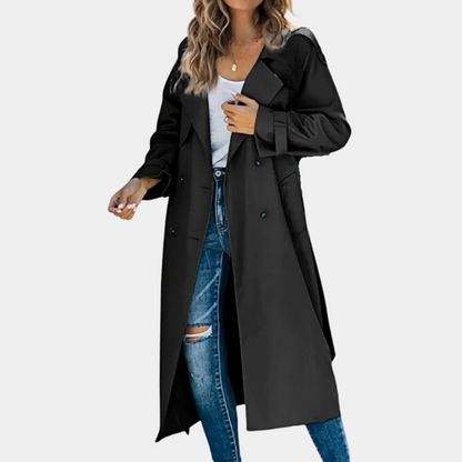 Klassisk lang trenchcoat