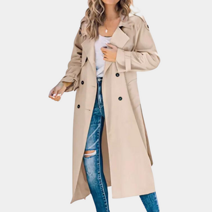 Klassisk lang trenchcoat