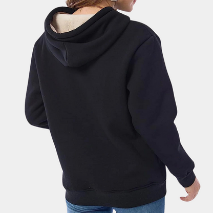 Oversize plysjakke med hætte