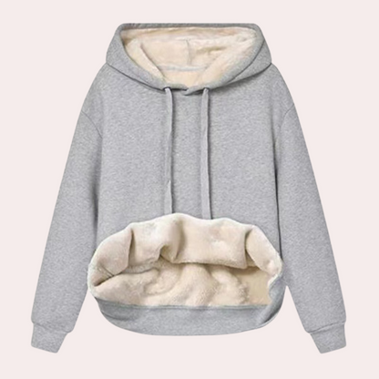 Oversize plysjakke med hætte