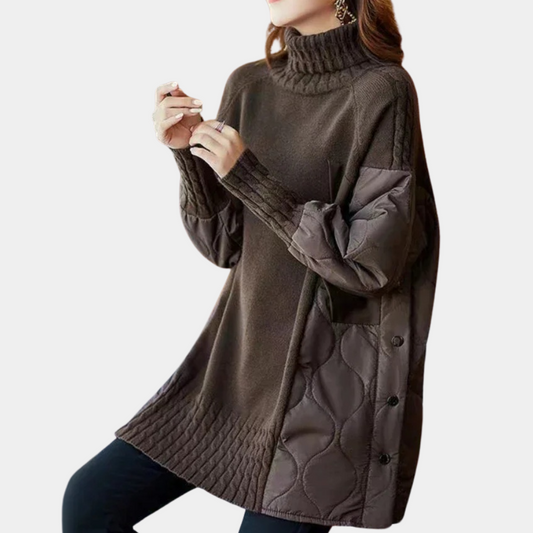 Lang rullekravesweater til kvinder