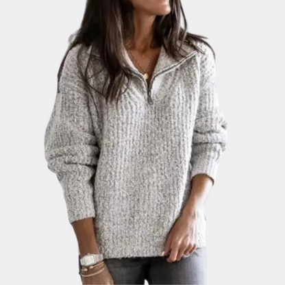 Chic Comfort Sweater med halv lynlås til kvinder