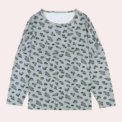 Overdimensioneret sweatshirt med leopardprint
