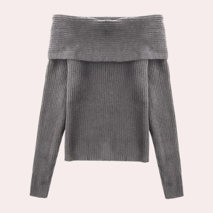 Strikket sweater uden skuldre