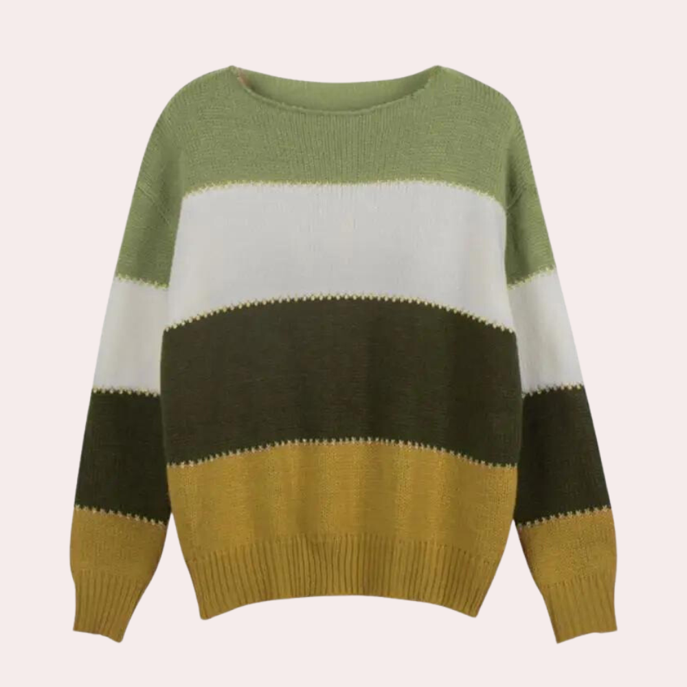 Jordfarvet sweater med stingdetaljer