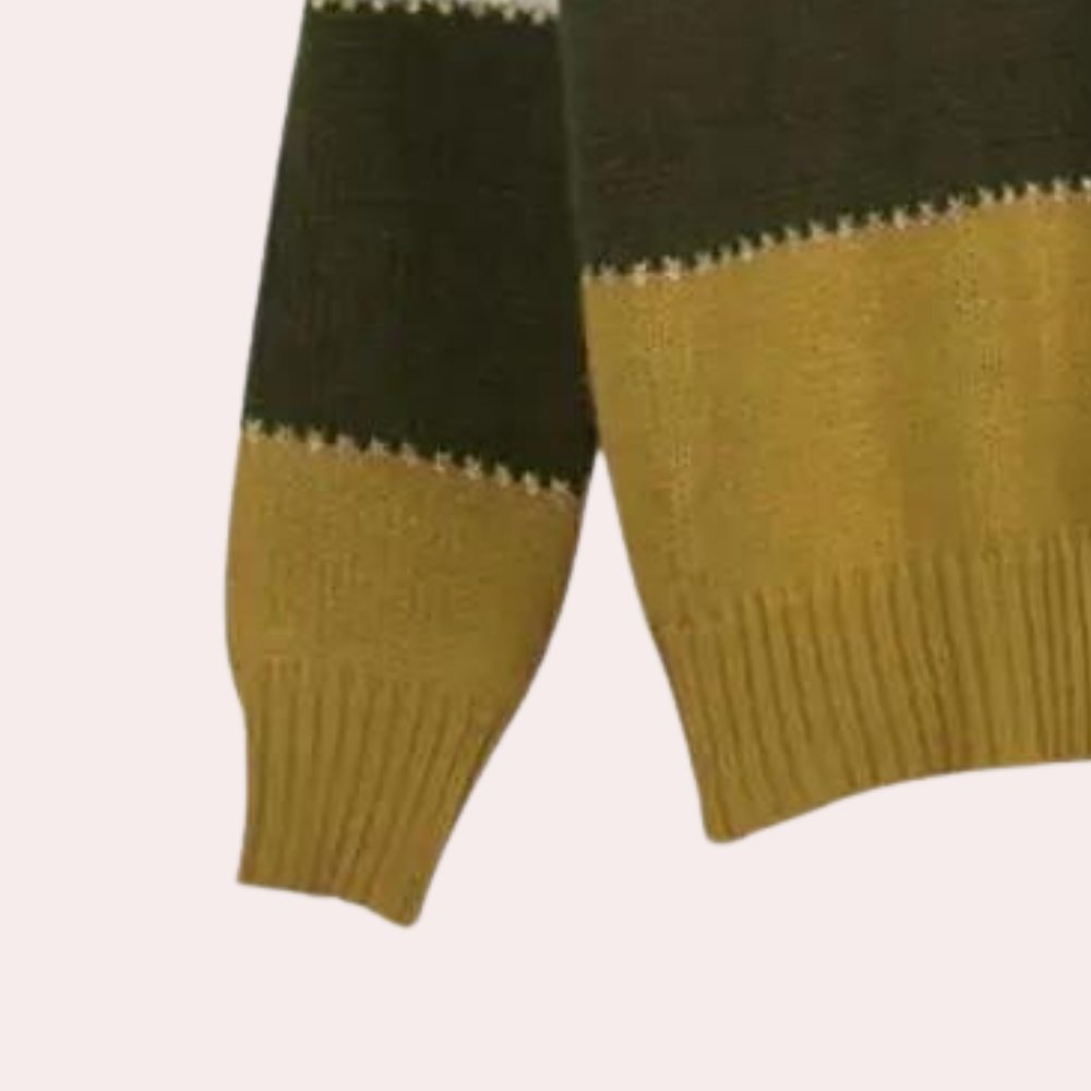 Jordfarvet sweater med stingdetaljer