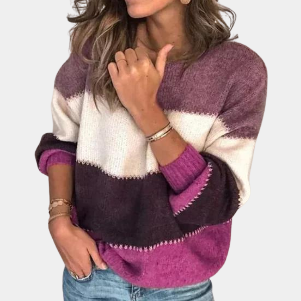Jordfarvet sweater med stingdetaljer