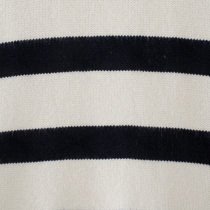 Lang stribet sweater med bund til kvinder