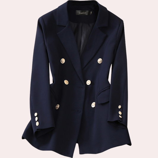 Dobbeltradet lang casual blazer til kvinder