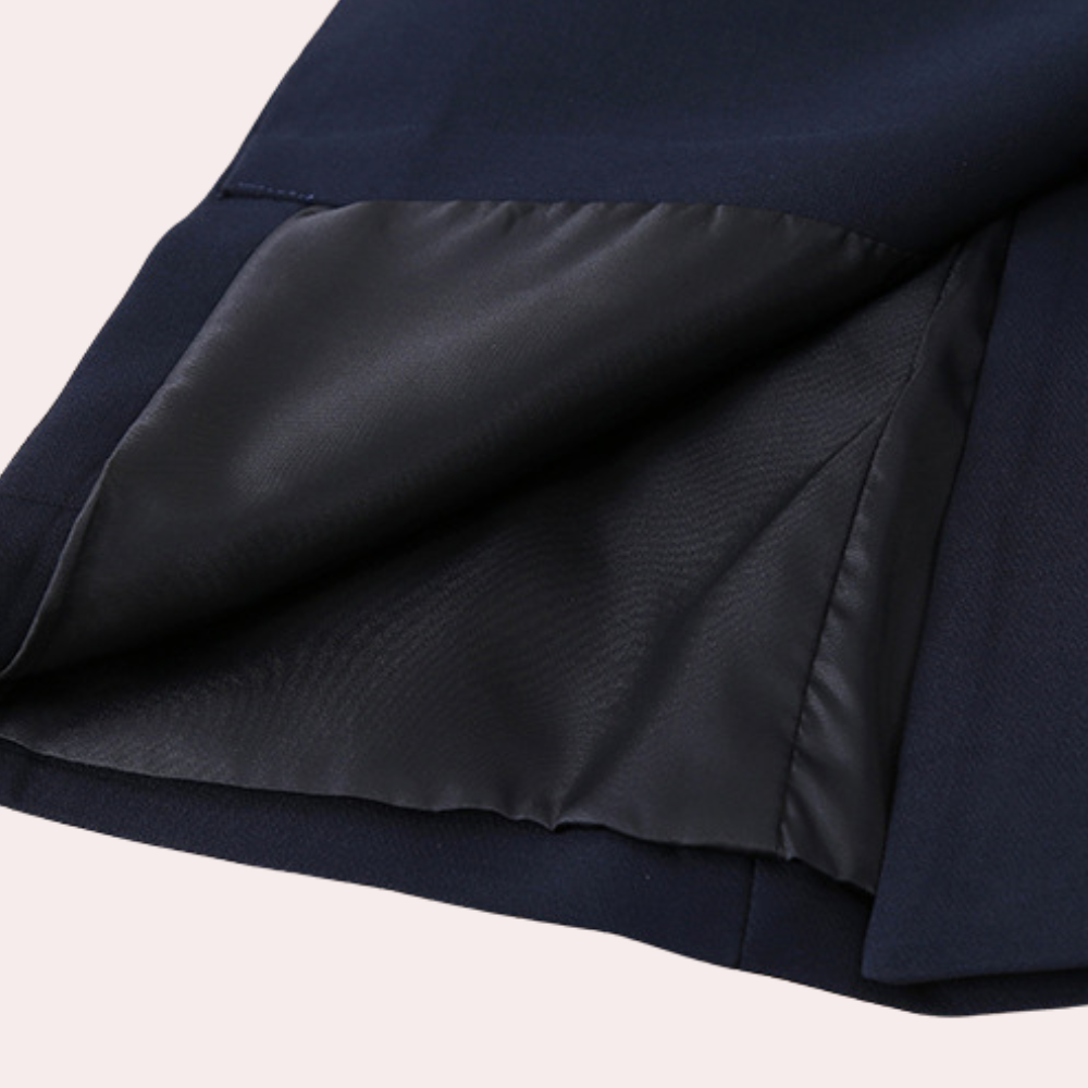 Dobbeltradet lang casual blazer til kvinder
