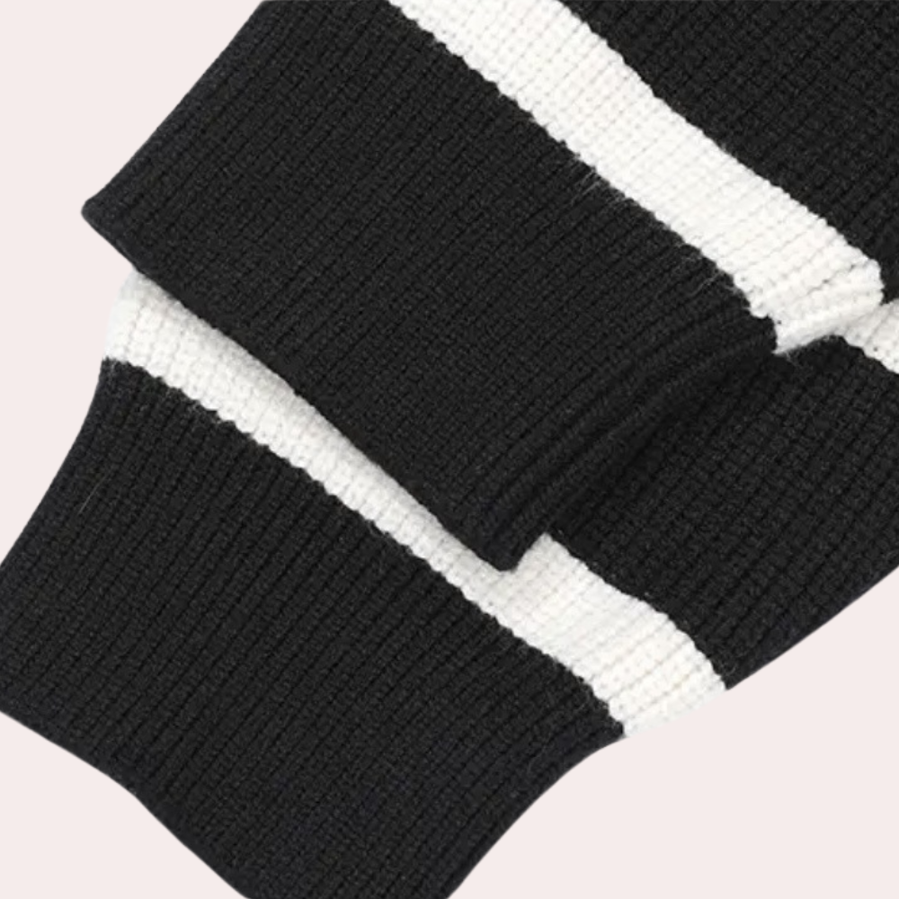 Trendy stribet sweatshirt med lynlås til mænd