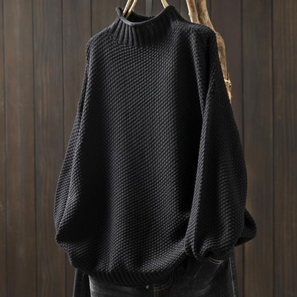Elegant strikket sweater med rullekrave til kvinder
