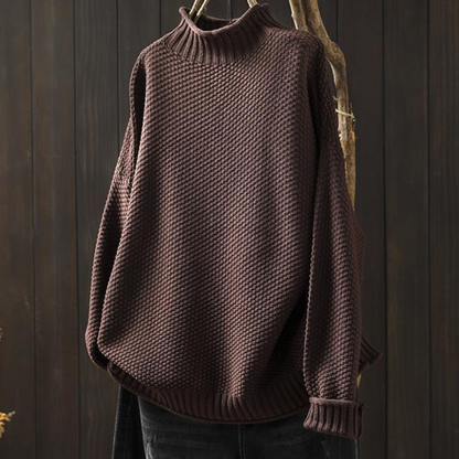 Elegant strikket sweater med rullekrave til kvinder