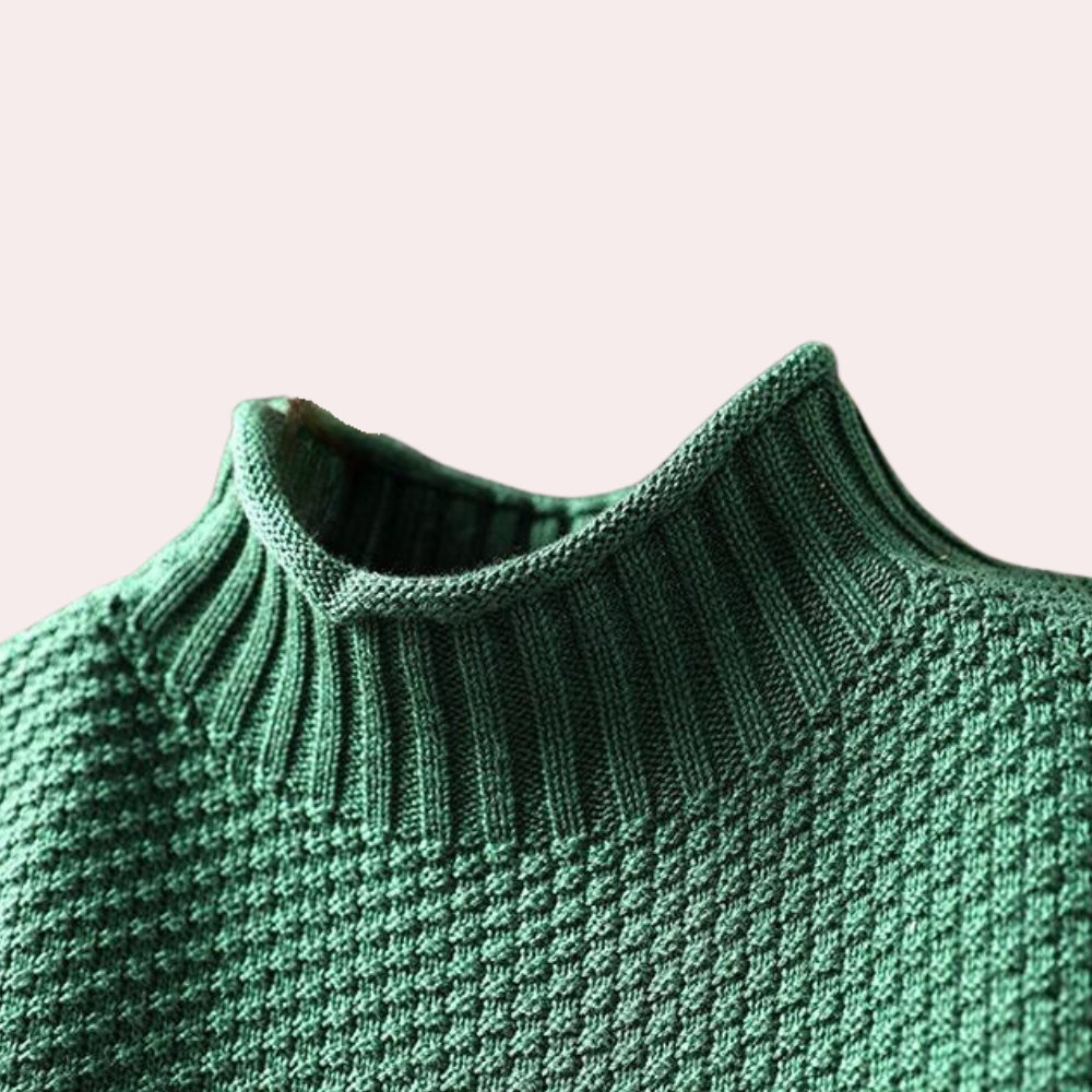 Elegant strikket sweater med rullekrave til kvinder
