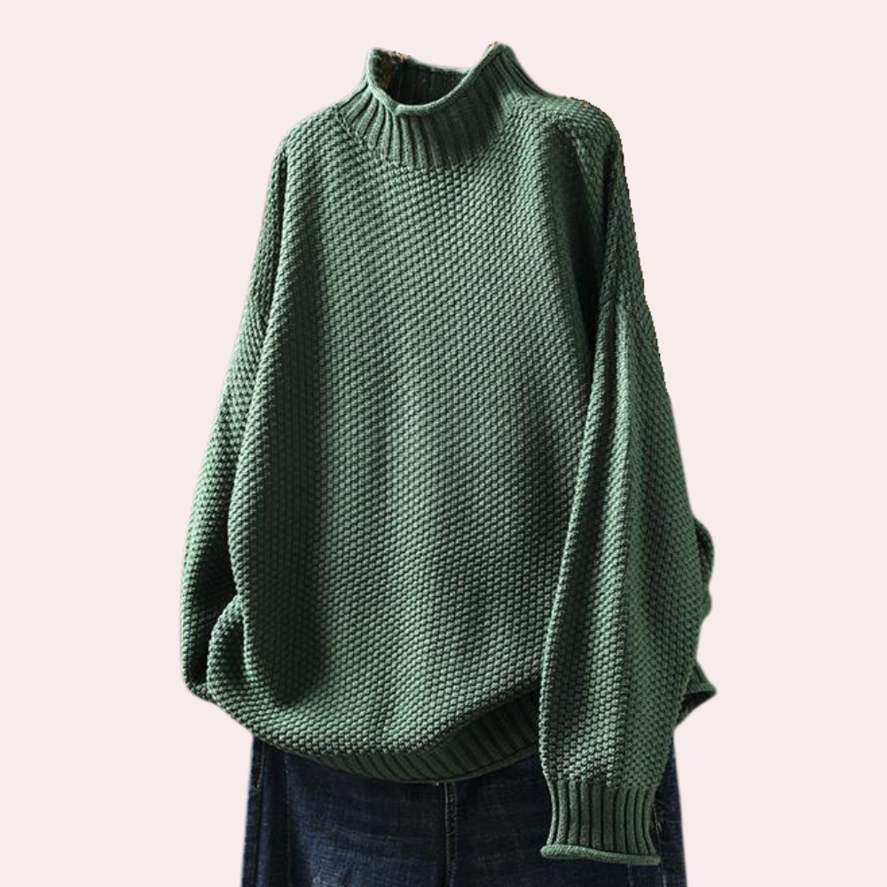 Elegant strikket sweater med rullekrave til kvinder