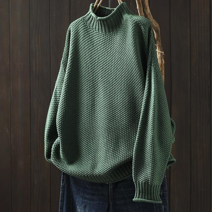 Elegant strikket sweater med rullekrave til kvinder