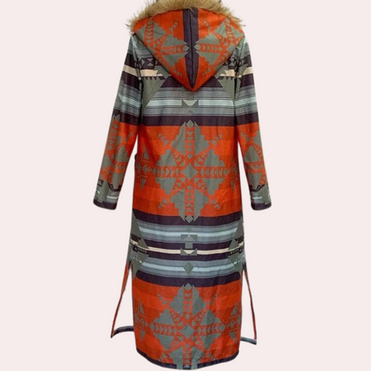 Retro langærmet pelsfrakke