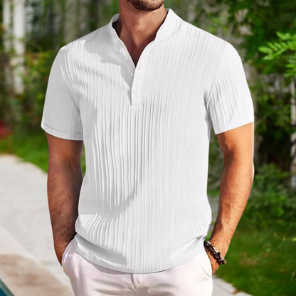 Lodret poloshirt i bomuld til mænd