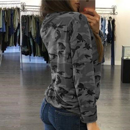 Stilfuld og komfortabel camouflage-sweatshirt til kvinder