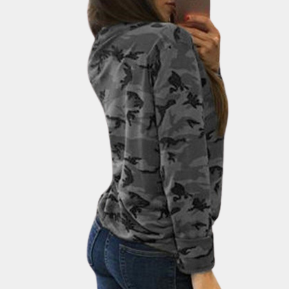 Stilfuld og komfortabel camouflage-sweatshirt til kvinder