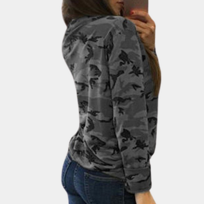 Stilfuld og komfortabel camouflage-sweatshirt til kvinder