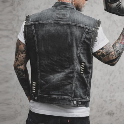 Retro denimvest til mænd