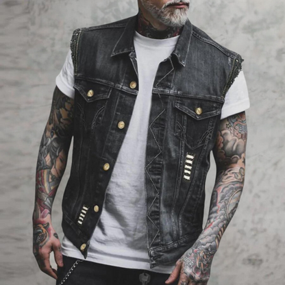 Retro denimvest til mænd