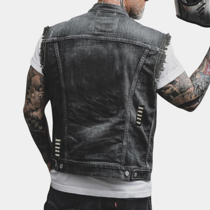 Retro denimvest til mænd
