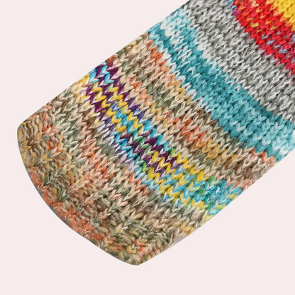 Flerfarvet stribet striktrøje