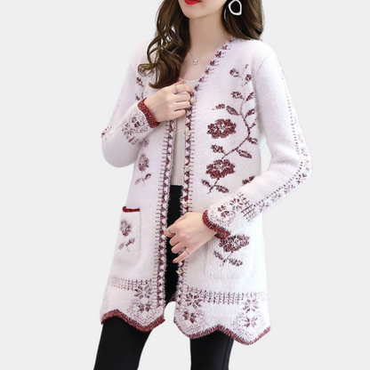 Elegant langærmet sweater-frakke