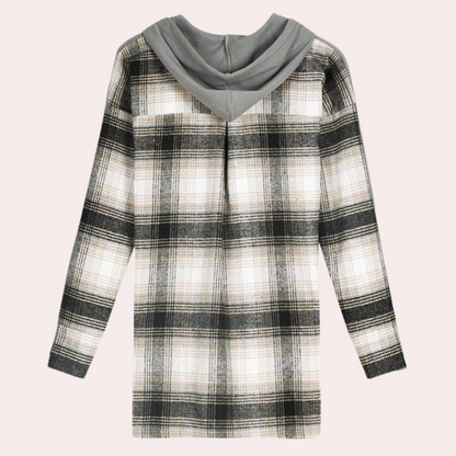 Elegant langærmet sweater i patchwork-design