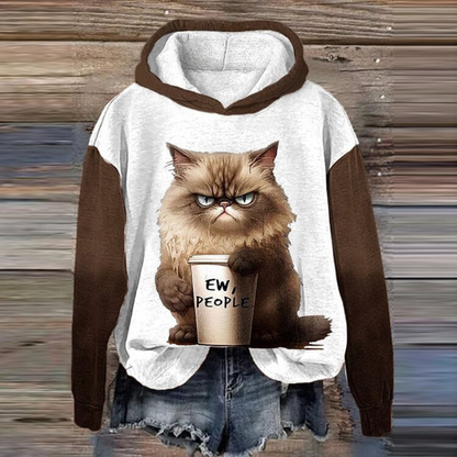 Stilfuld dametrøje med poppet dyreprint